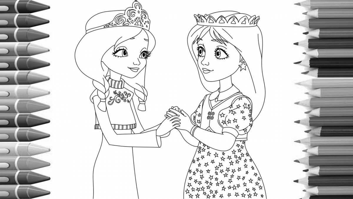 Потрясающая раскраска принцессы из мультфильма