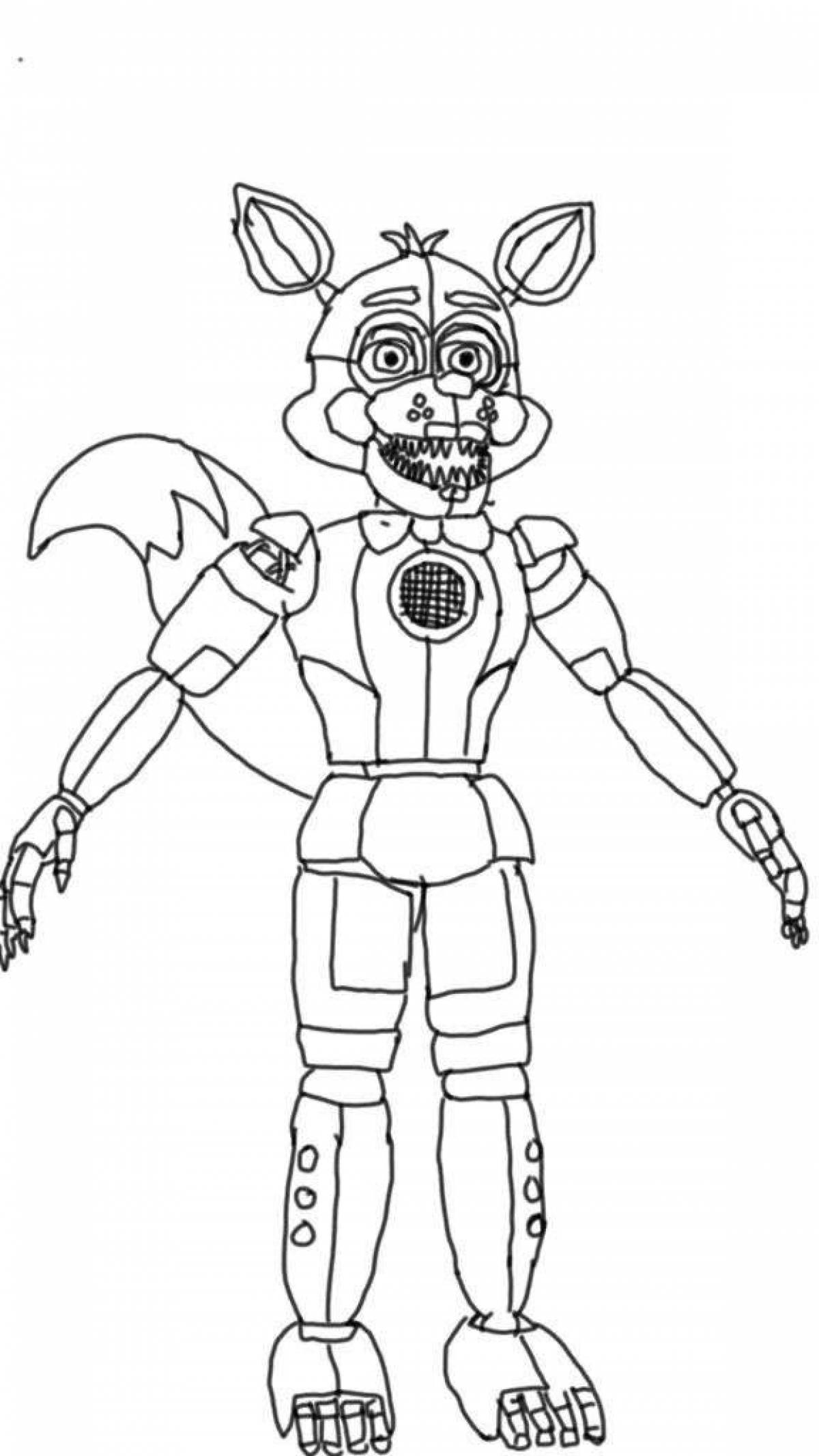 Colorful coloring of animatronic roxy