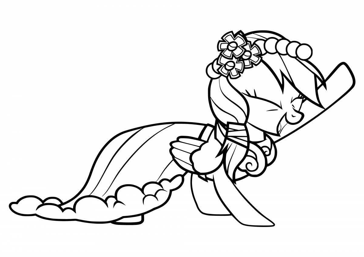 Раскраска славная радужная пони