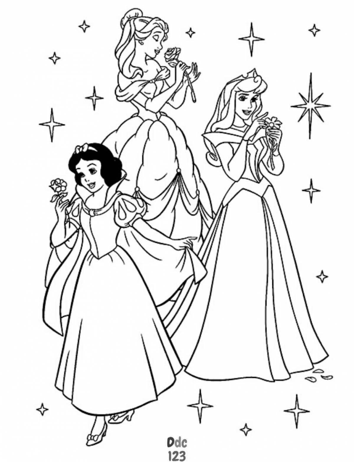 Charming princess coloring pictures