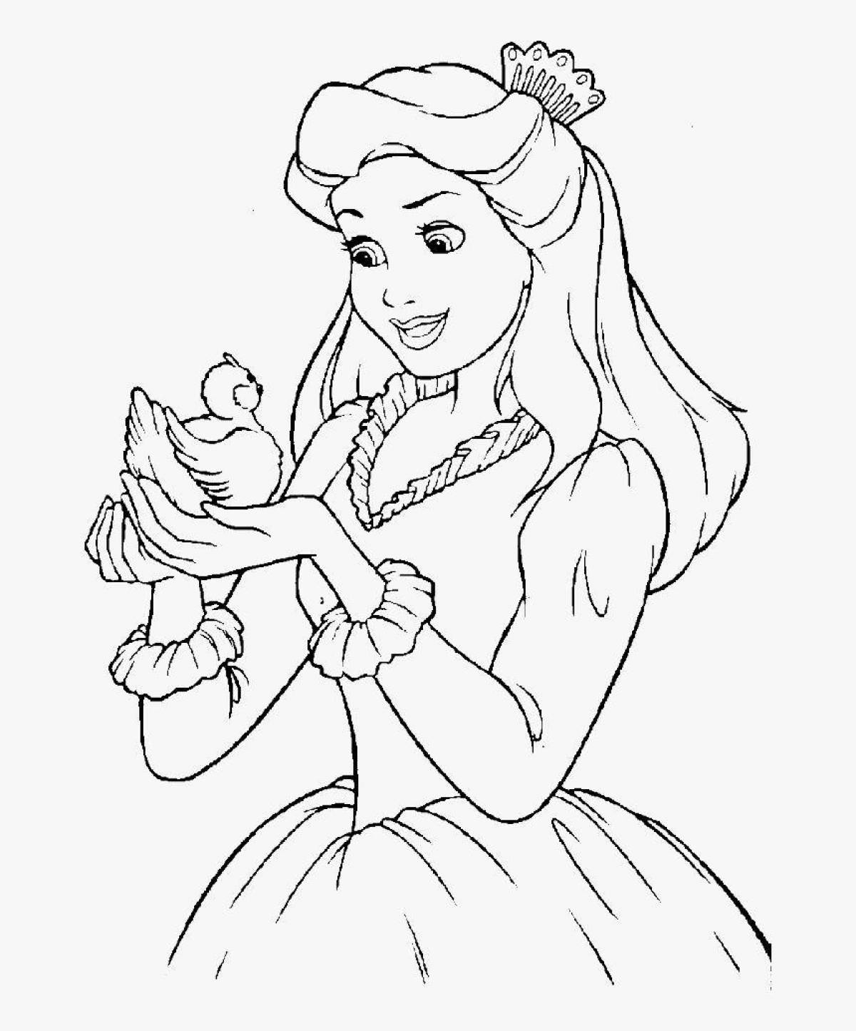 Playful princess coloring pictures