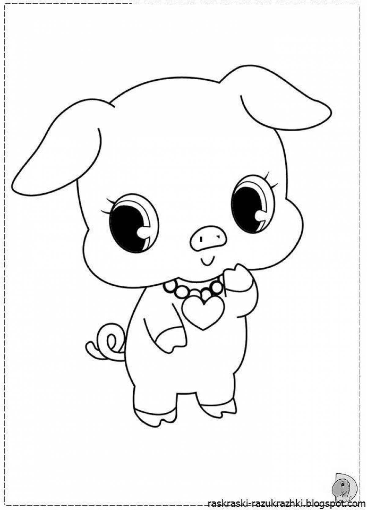 Cute cute dog coloring book