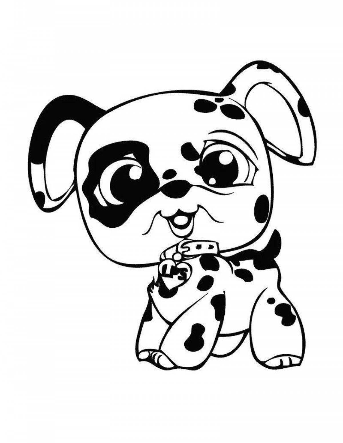 Cute and cute dog coloring book
