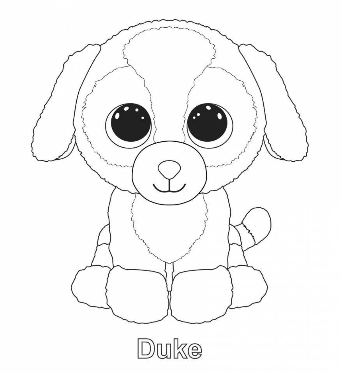 Coloring page cute and mischievous dog