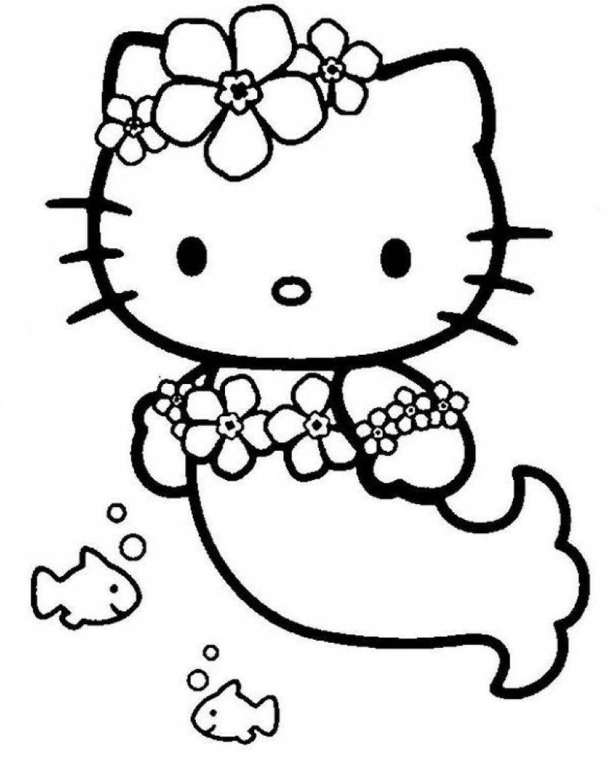 Восхитительная страница раскраски hallow kitty