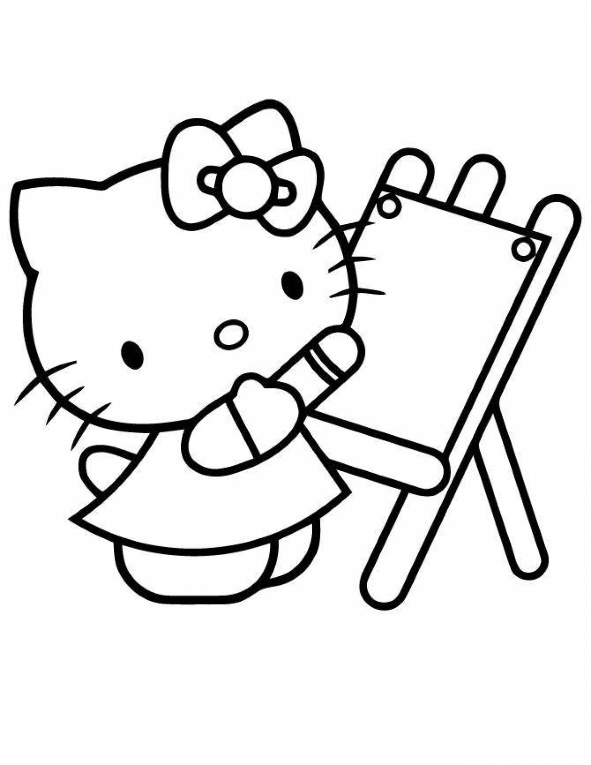 Волшебная страница раскраски hallow kitty