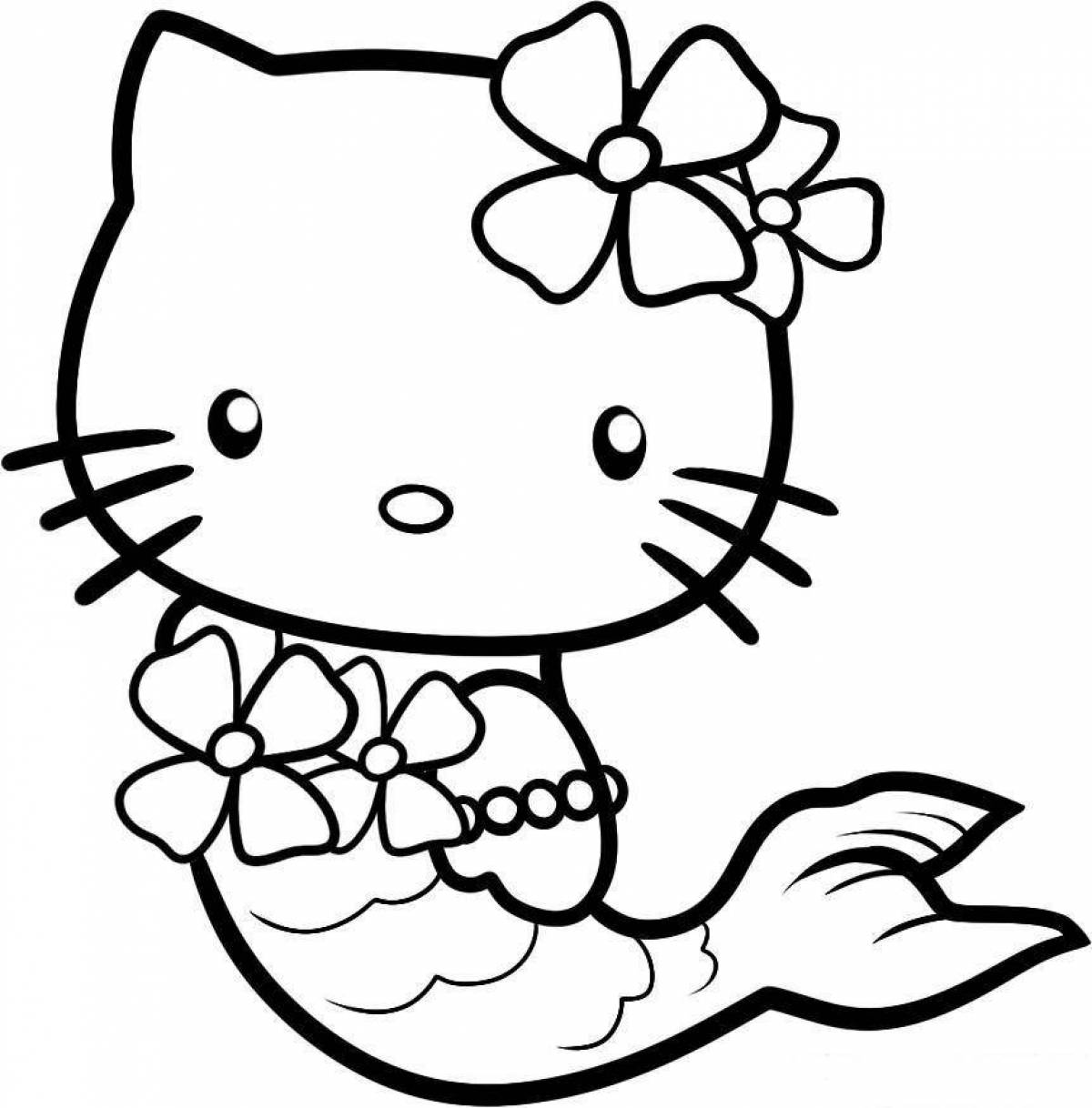 Hallow kitty glitter drawing