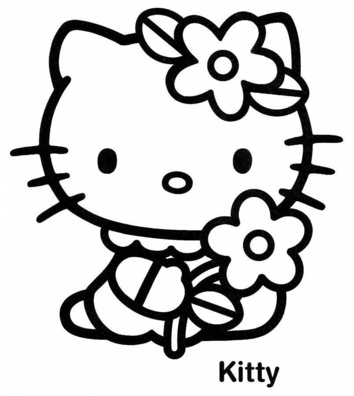 Splendid hallow kitty coloring page
