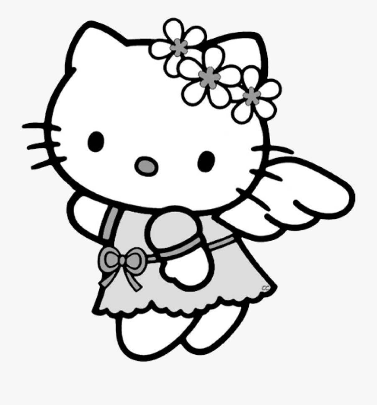 Блестящий рисунок кошечки hallow kitty