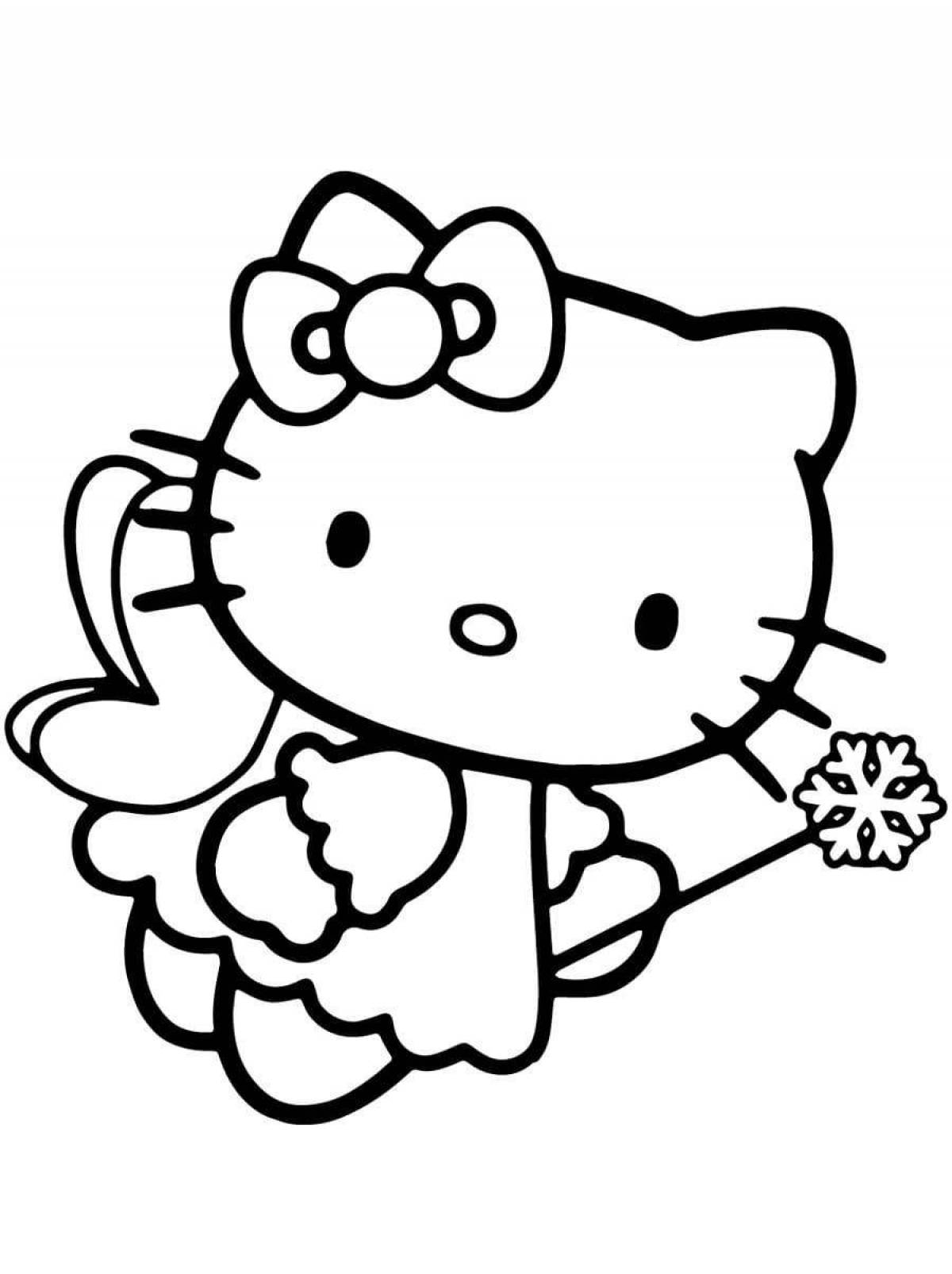 Exotic hallow kitty coloring page