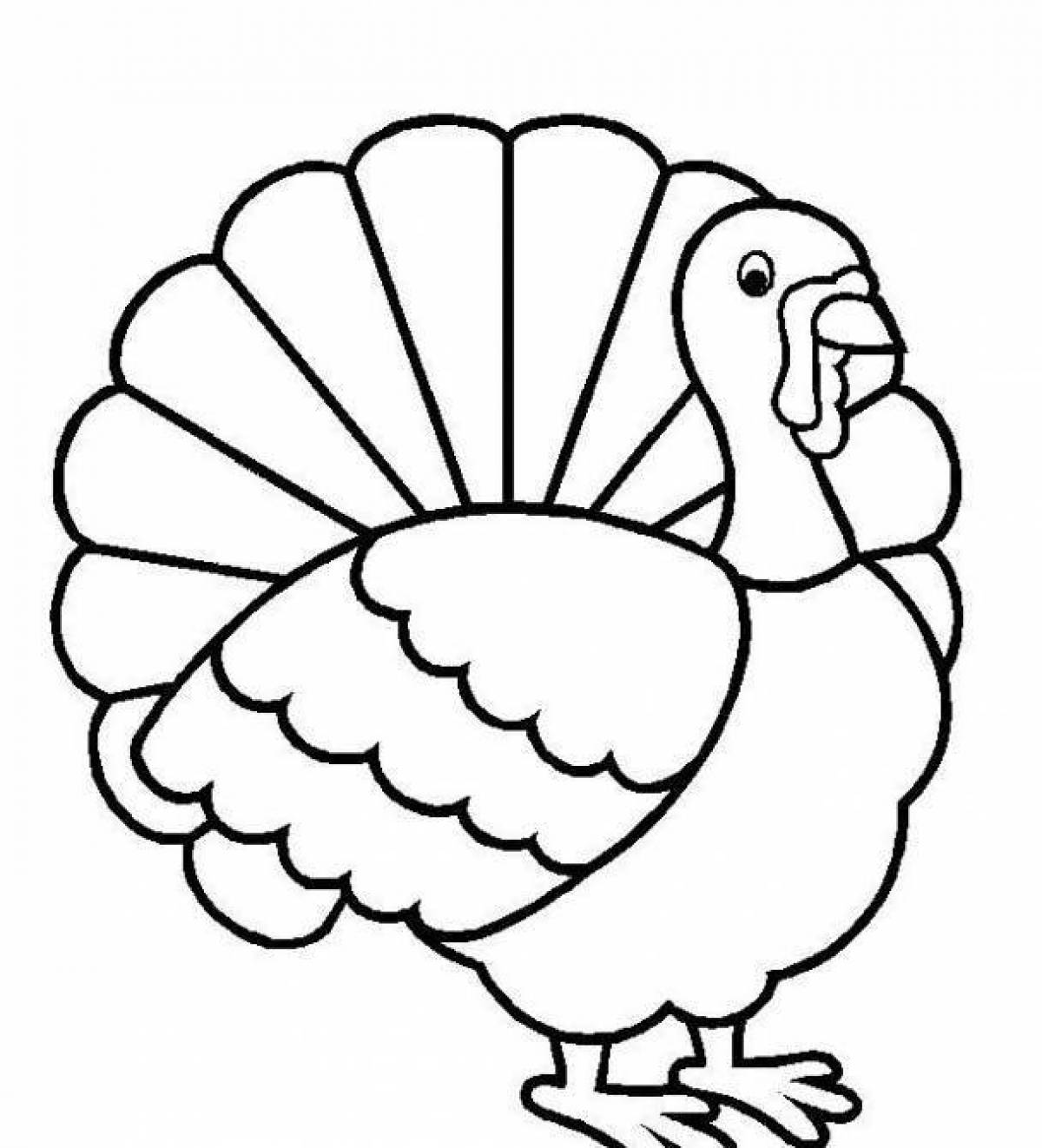 Holiday turkey coloring book for kids