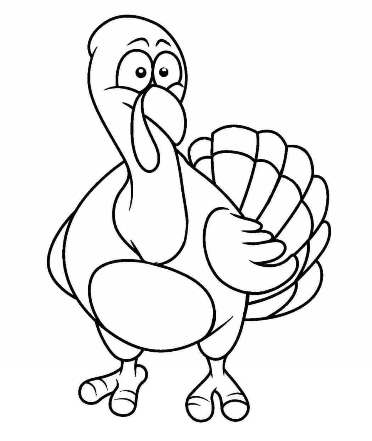 Sweet turkey coloring book for kids