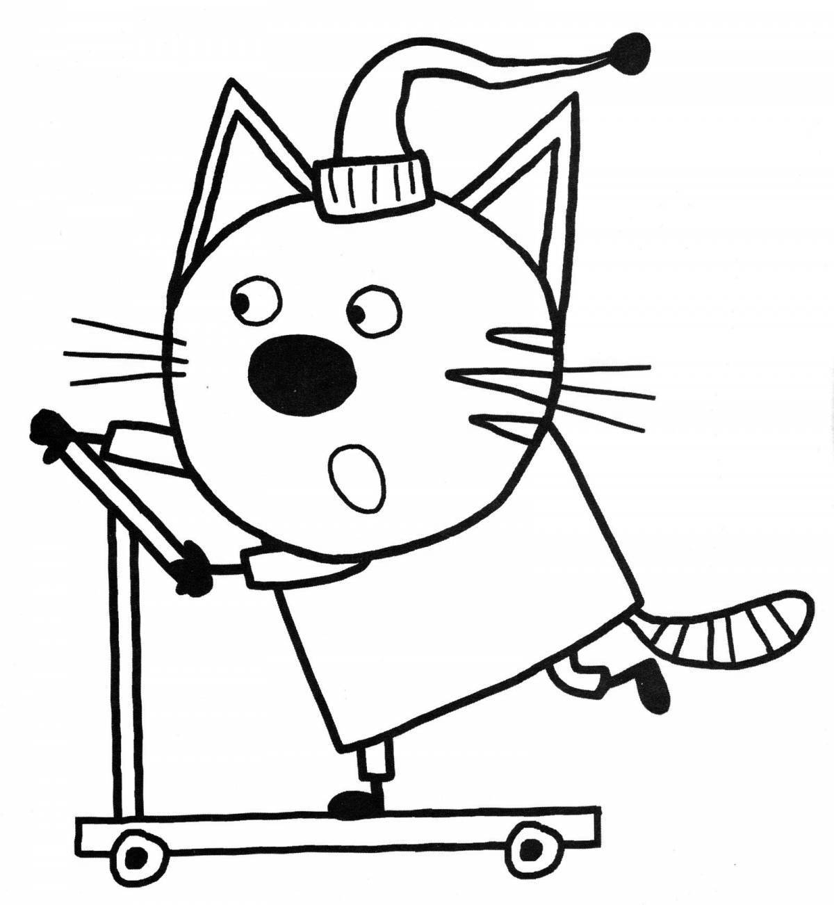 3 cats animated coloring book