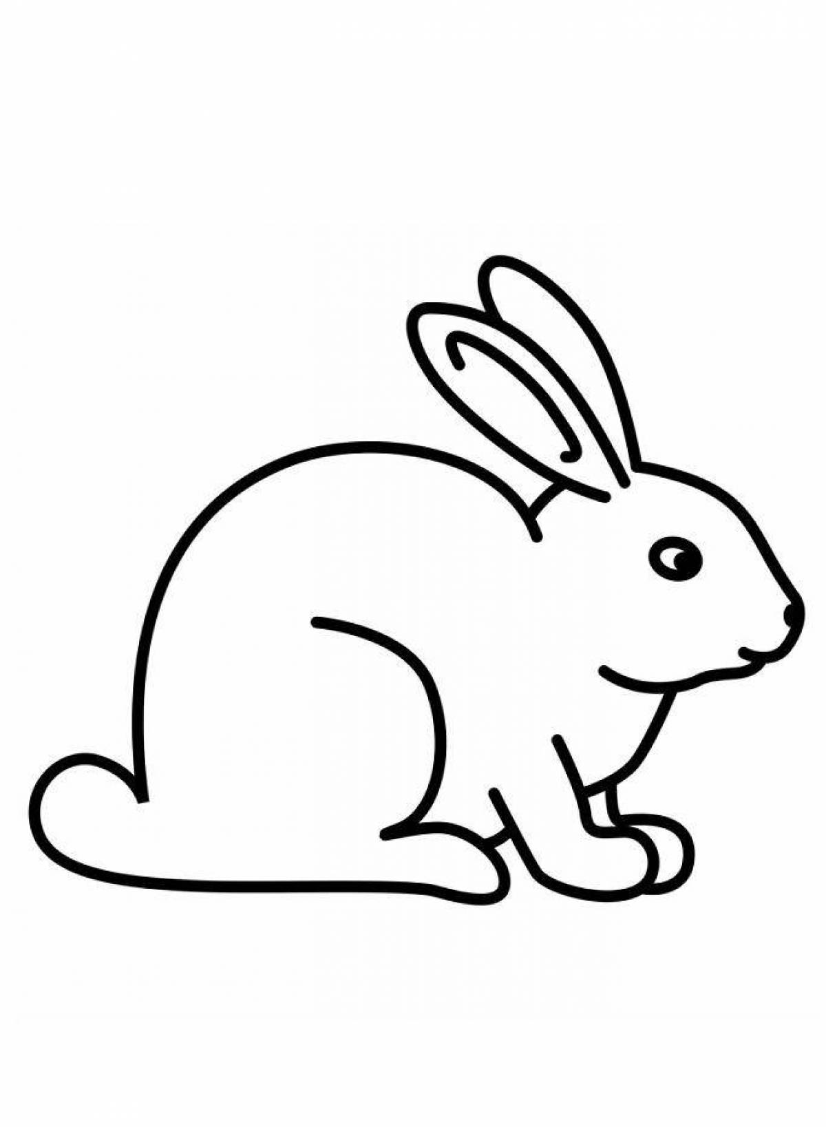 Happy coloring page bunny for kids