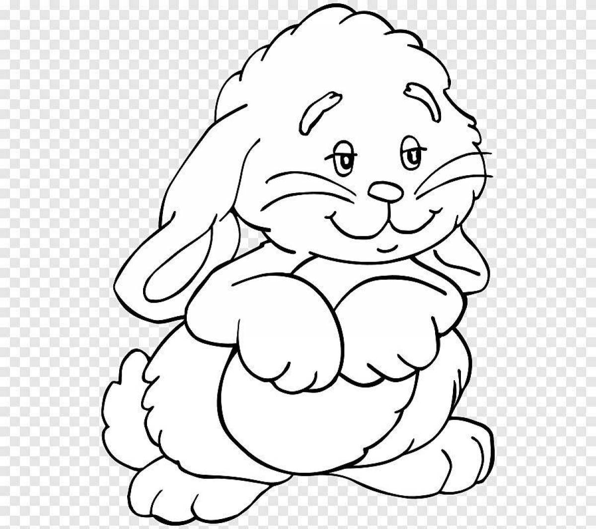 Floppy rabbit coloring for kids
