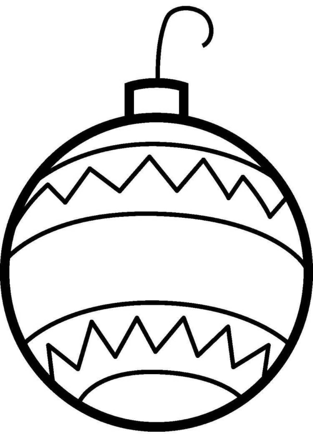 Holiday coloring Christmas ball for kids