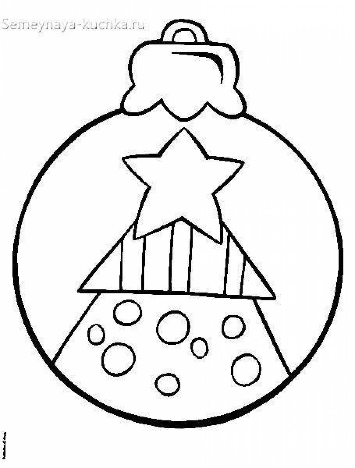 Photo Christmas ball bright coloring for kids