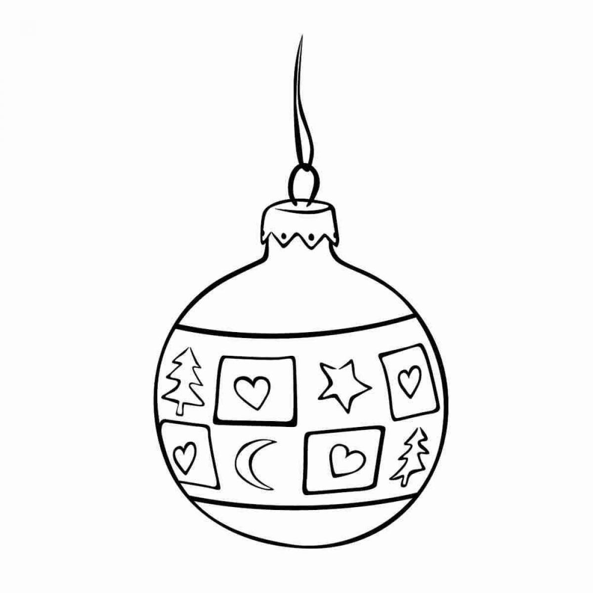 Photo Christmas ball shining coloring book for kids