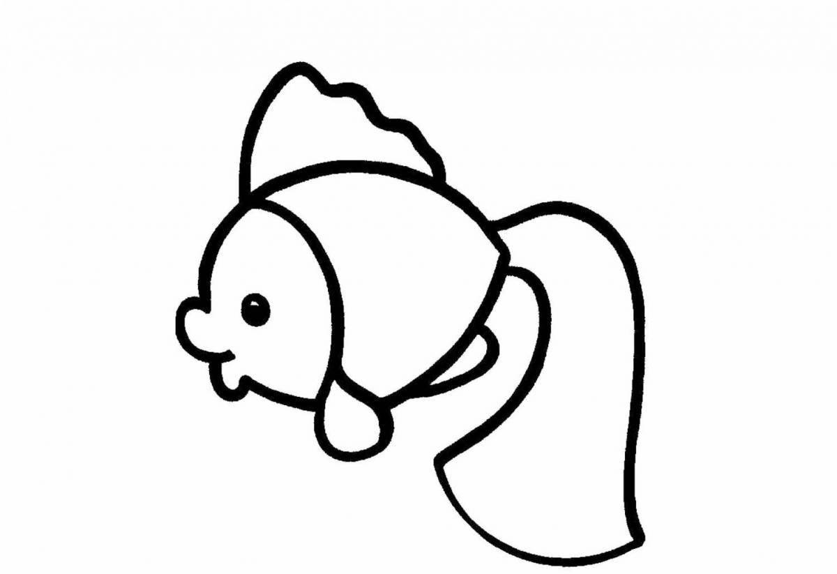Cute fish coloring book for kids