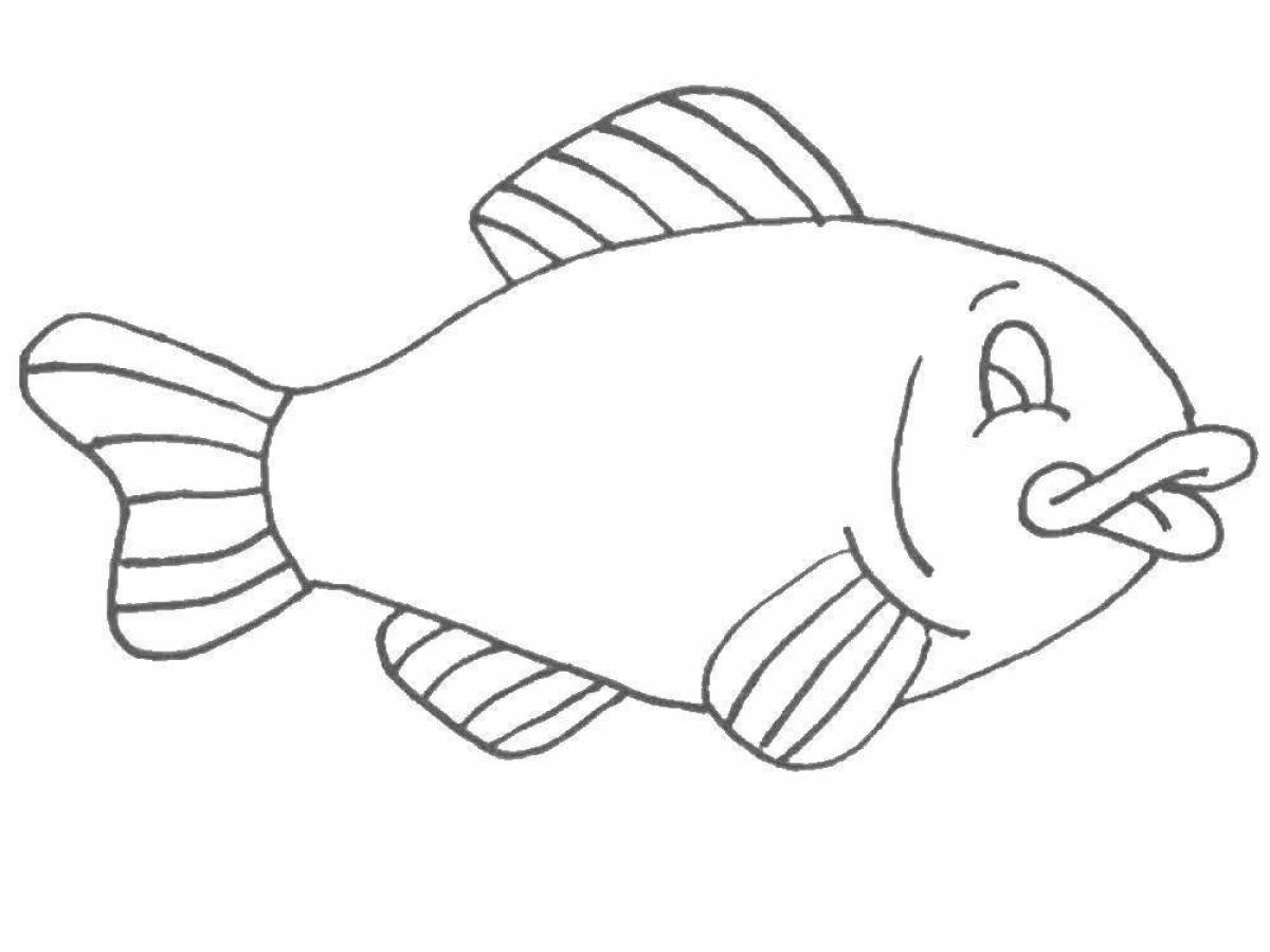Увлекательная рыбка-раскраска для детей