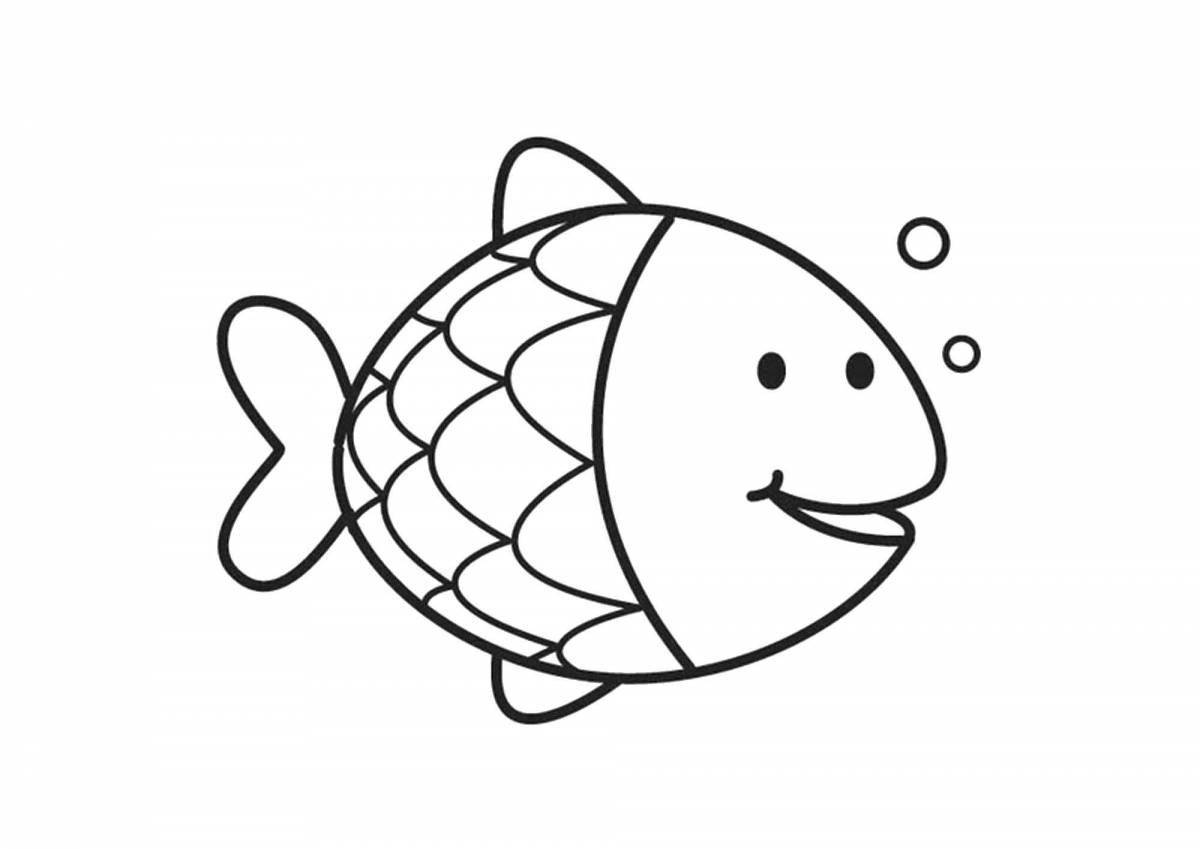 Изысканная рыбка-раскраска для детей