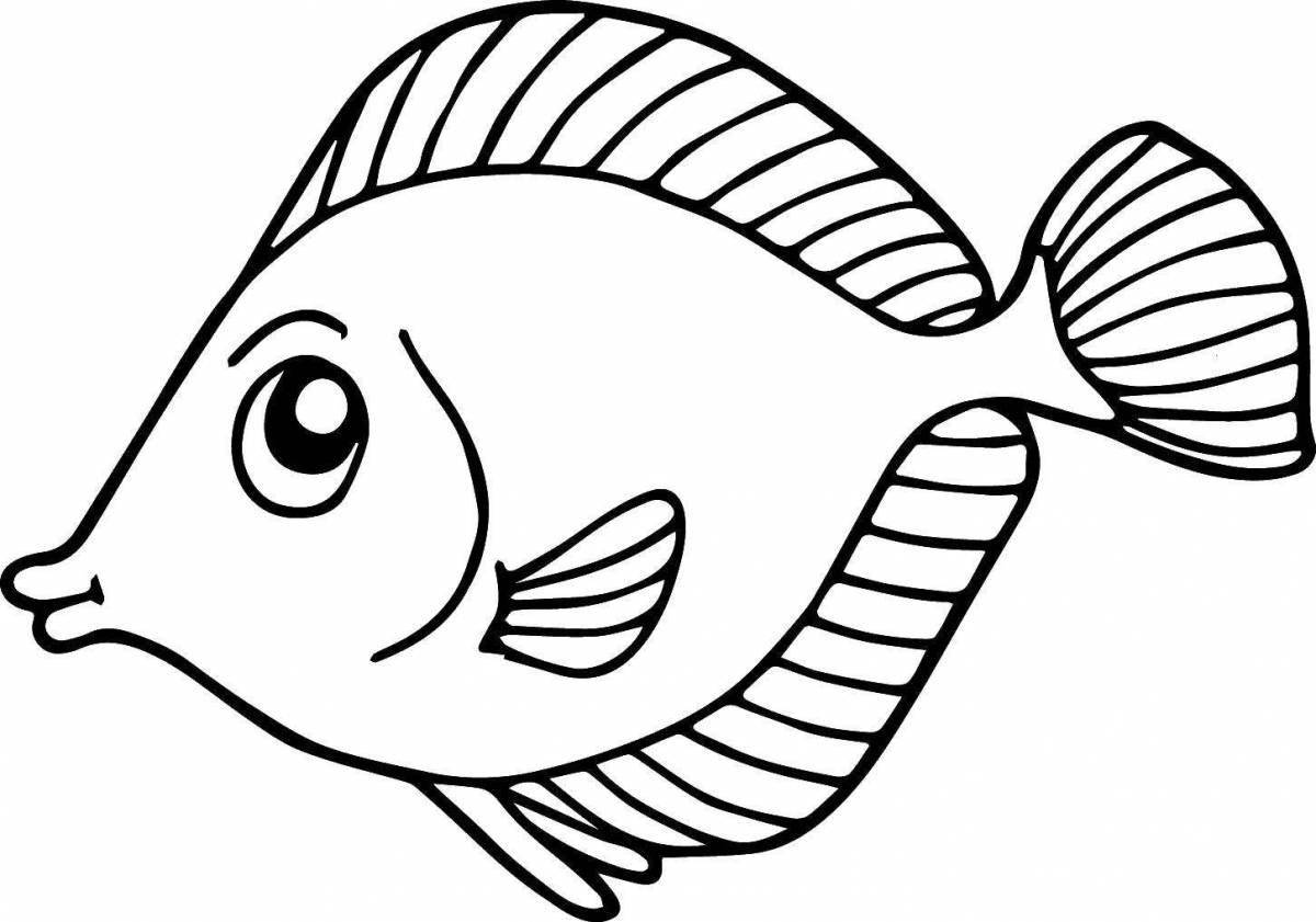 Elegant fish coloring book for kids