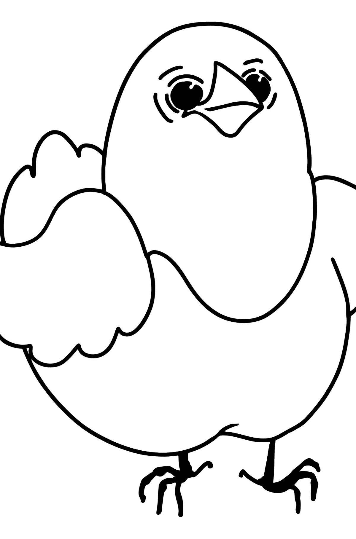 Cute chick coloring page for 3-4 year olds
