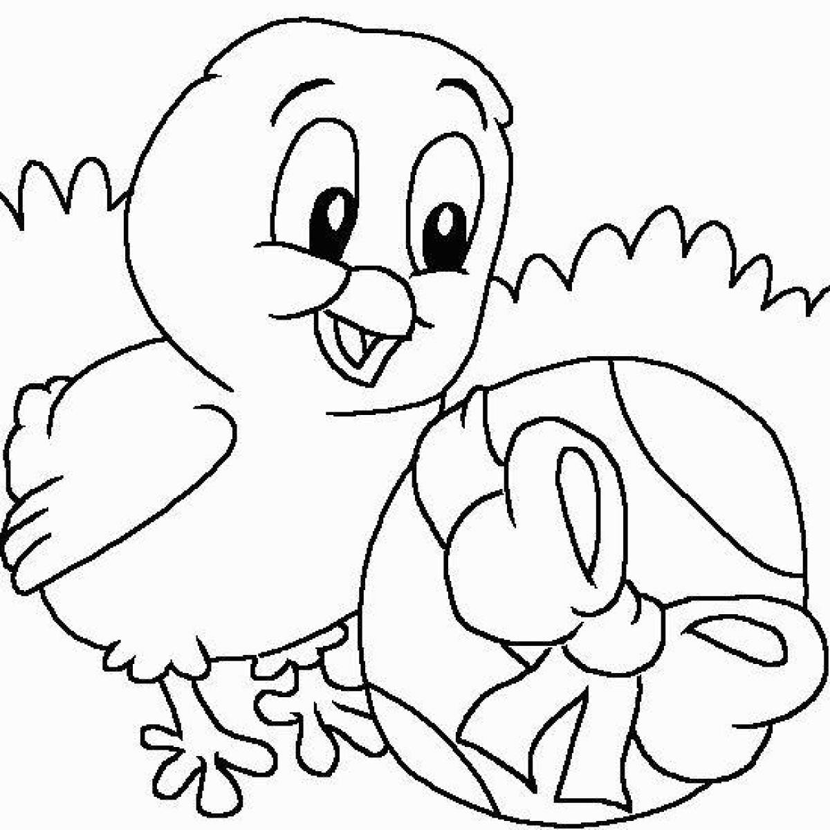 Sweet chick coloring book for children 3-4 years old