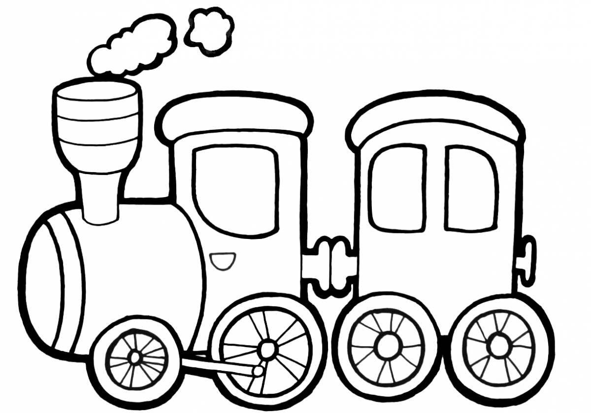 Awesome train coloring page for 5-6 year olds