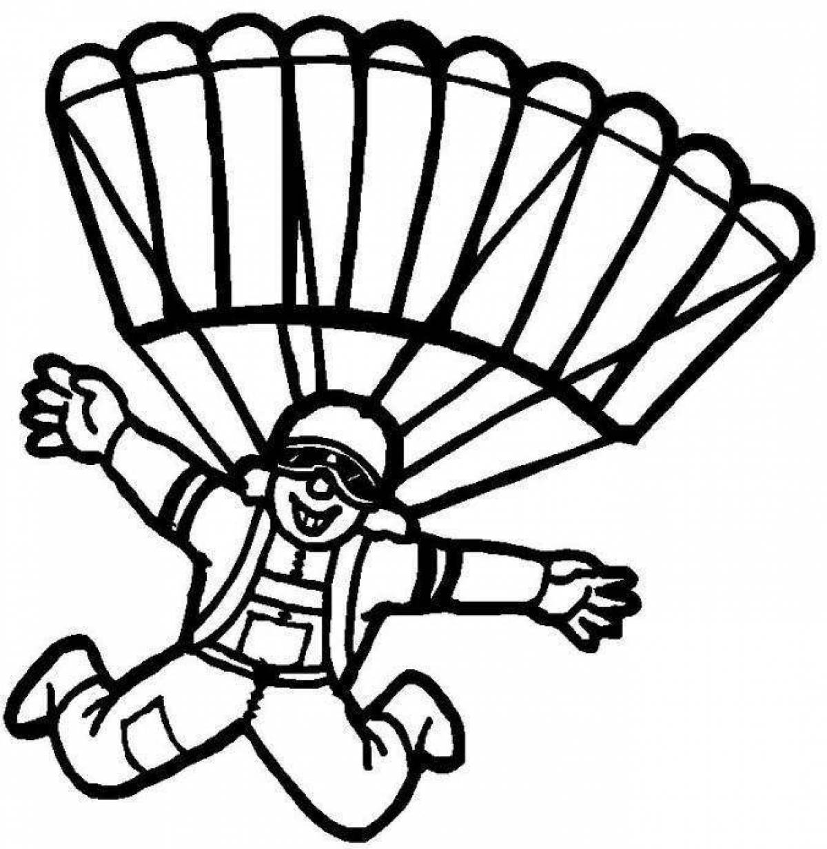 Majestic skydiver coloring page