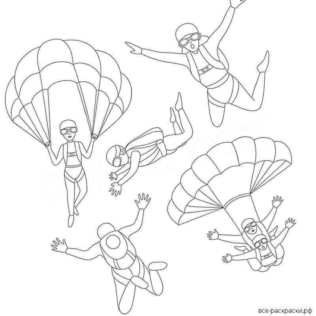 Fearless skydiver coloring page