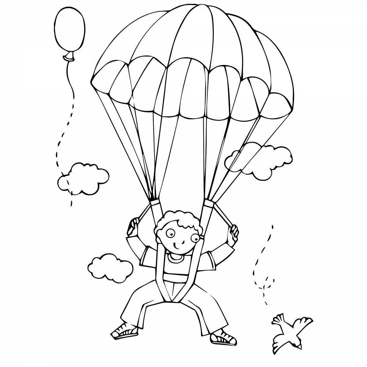 Courageous skydiver coloring page