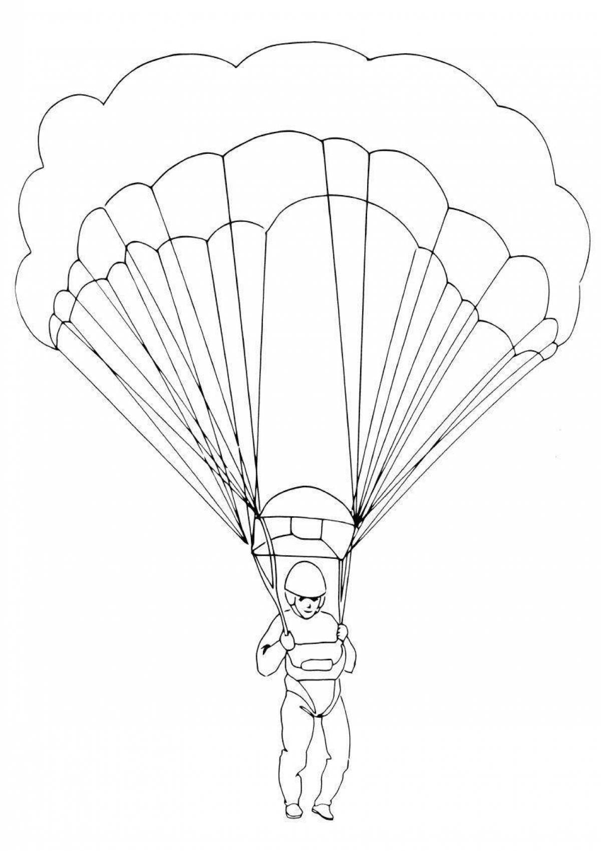 Раскраска смелый парашютист