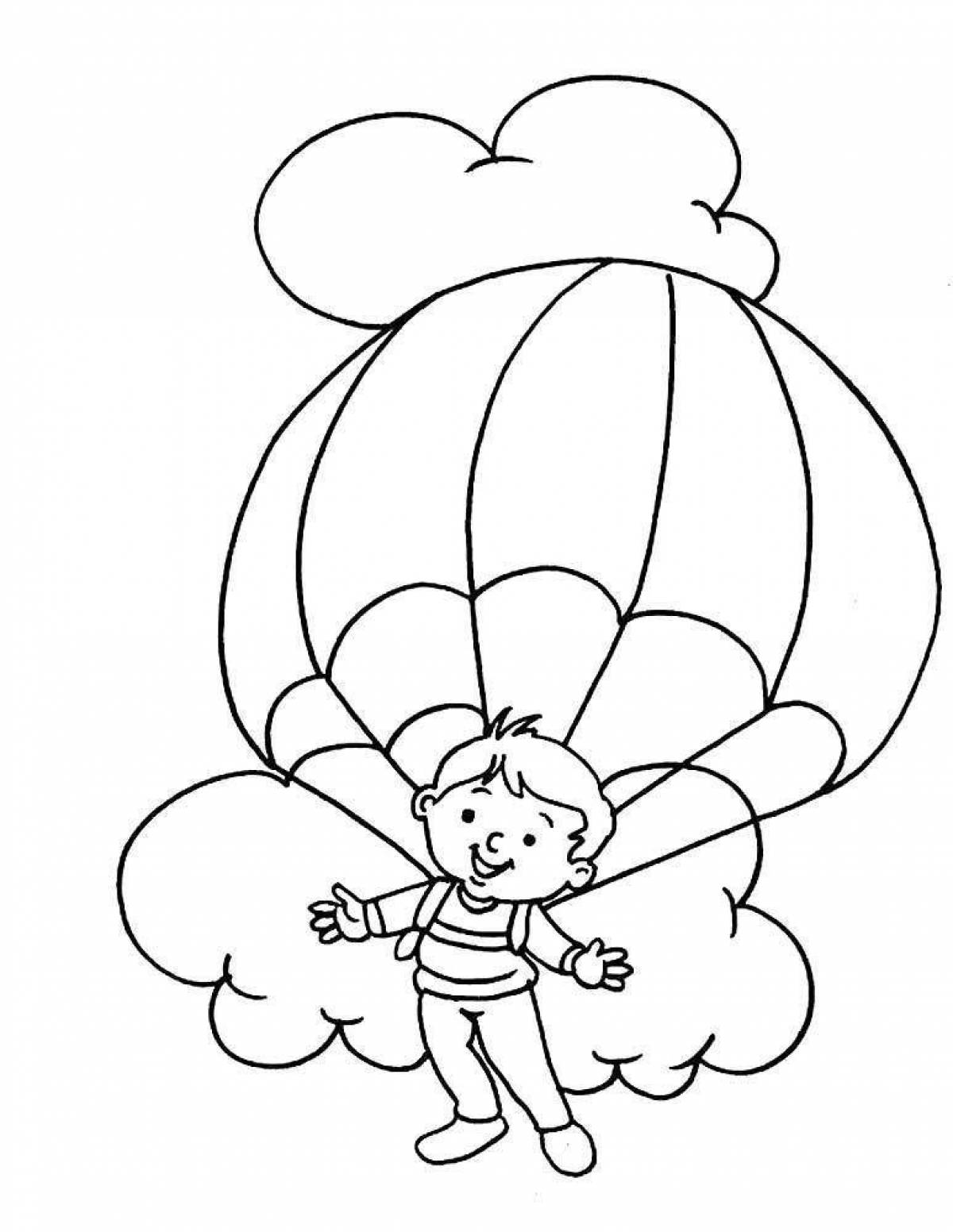 Acrobatic skydiver coloring page