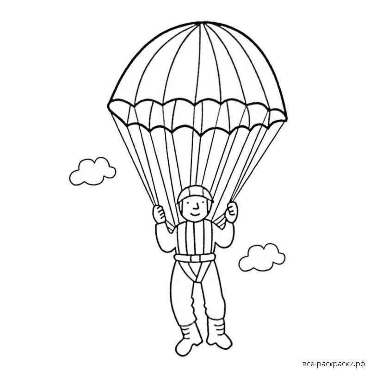 Flexible skydiver coloring page