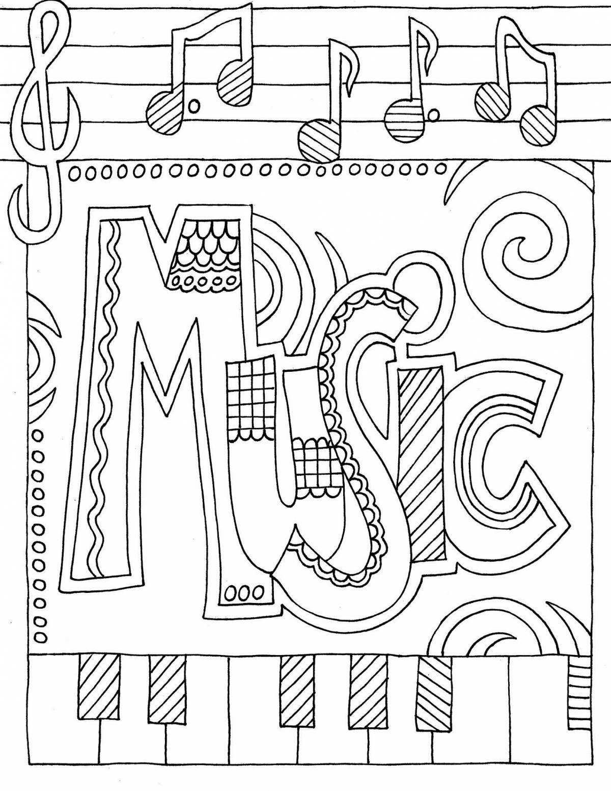 Bright musical coloring book