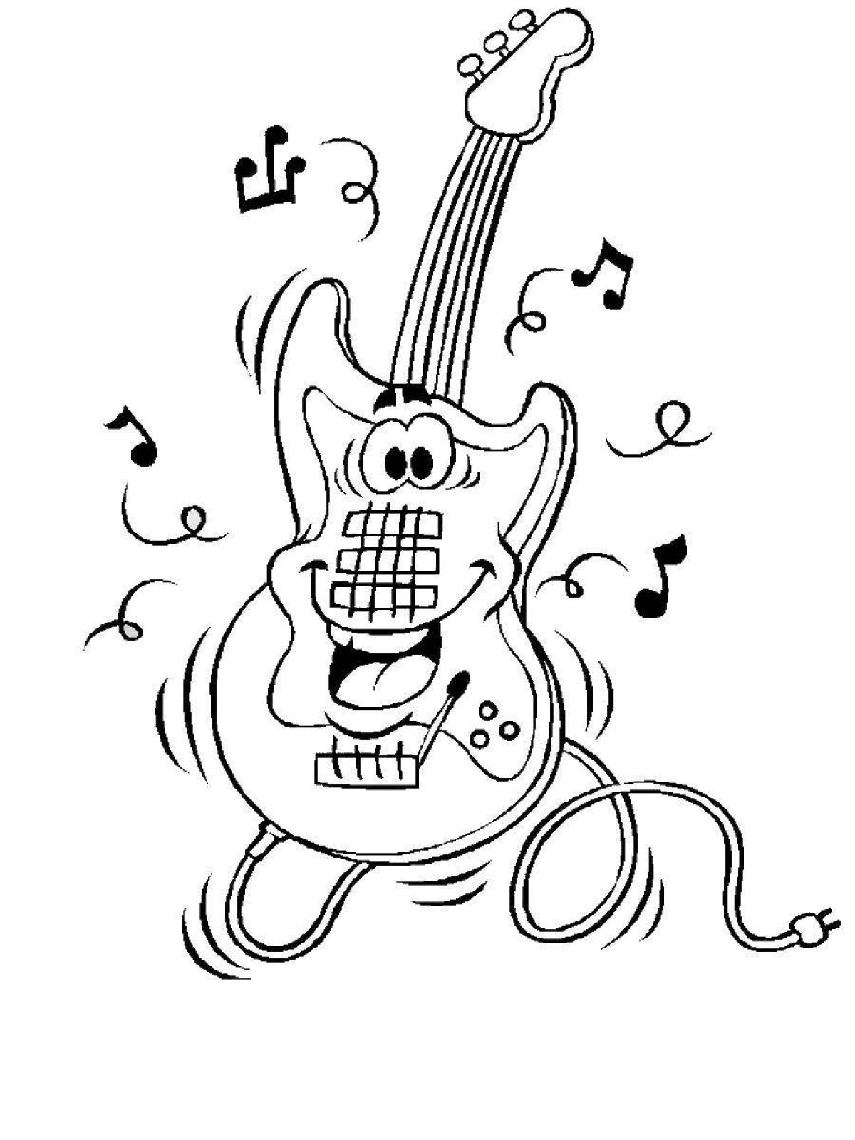 A fun coloring book with a musical theme