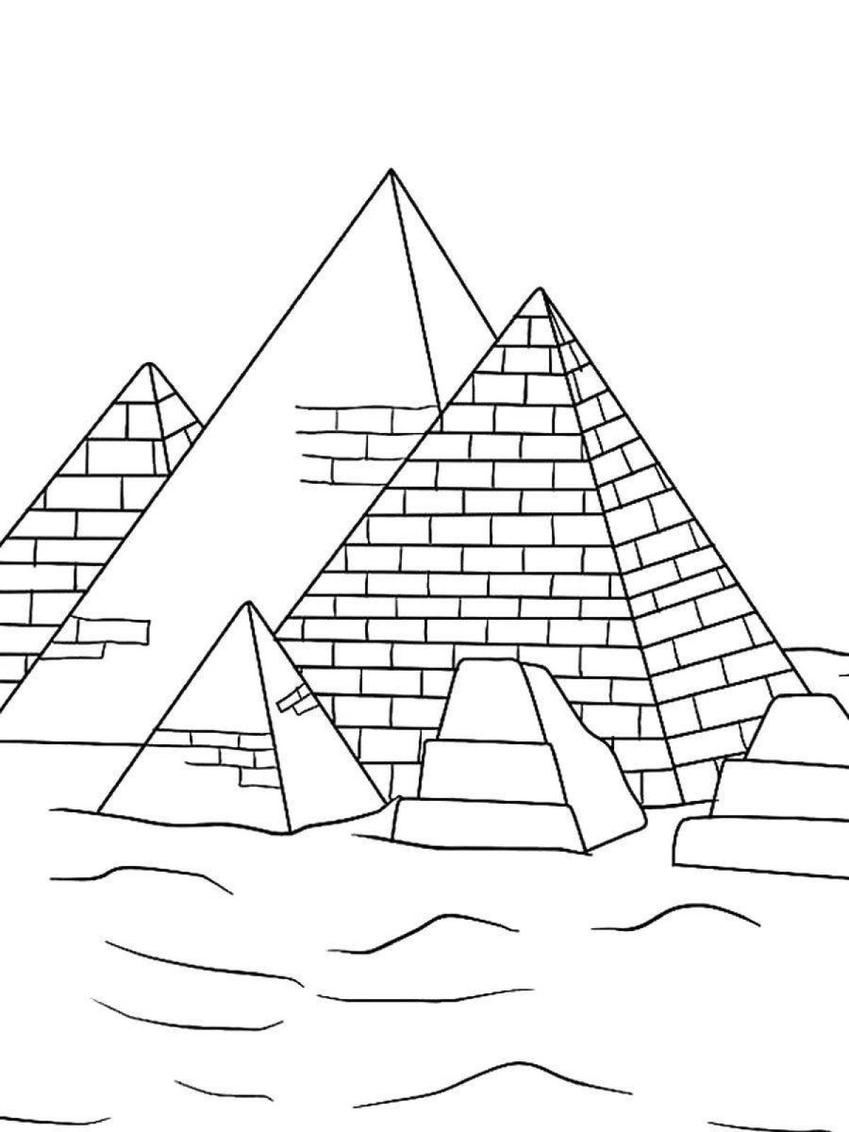 Glorious pyramid coloring page