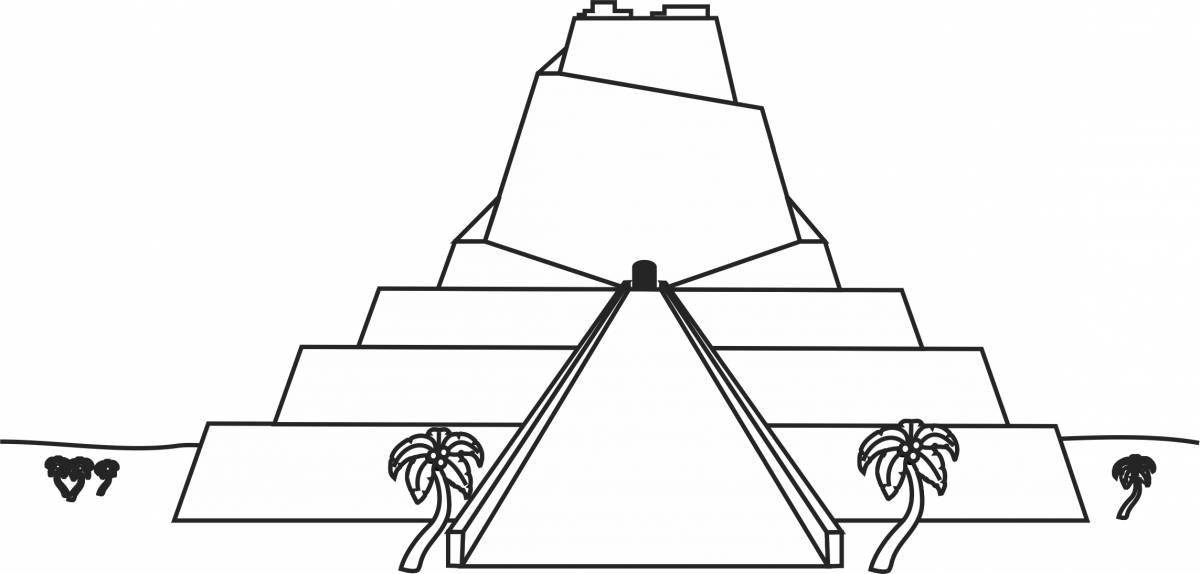 A striking pyramid coloring page