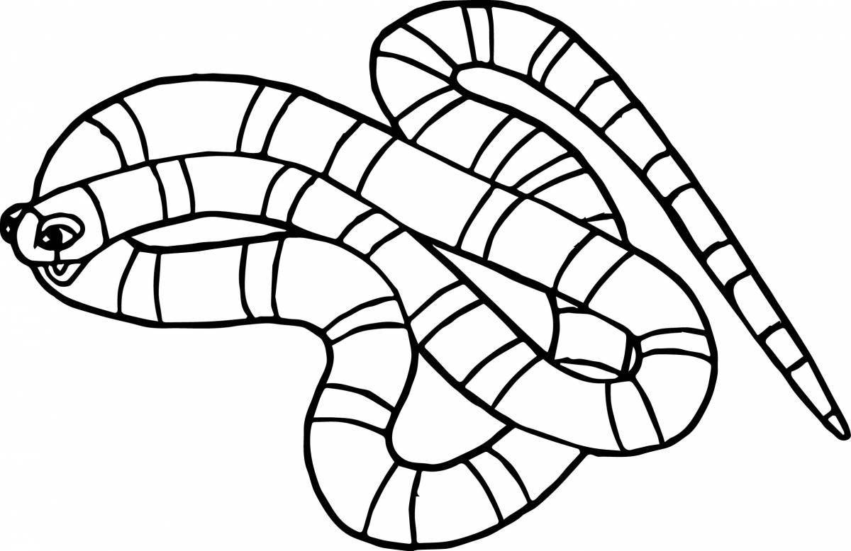 Rolled snake coloring page