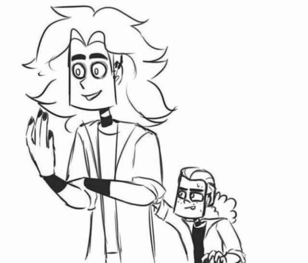Metal family animated coloring page