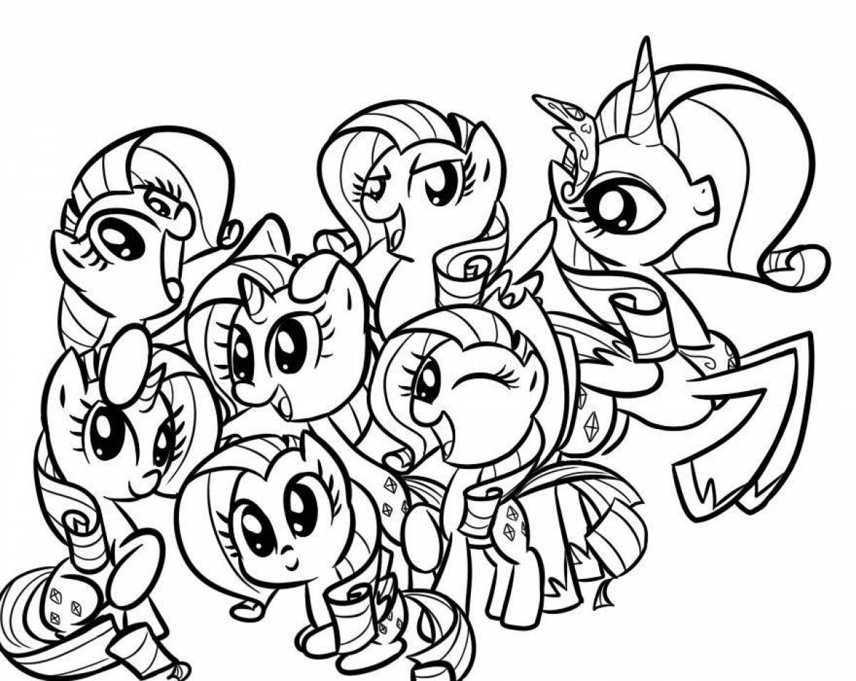 Coloring page fairy life pony