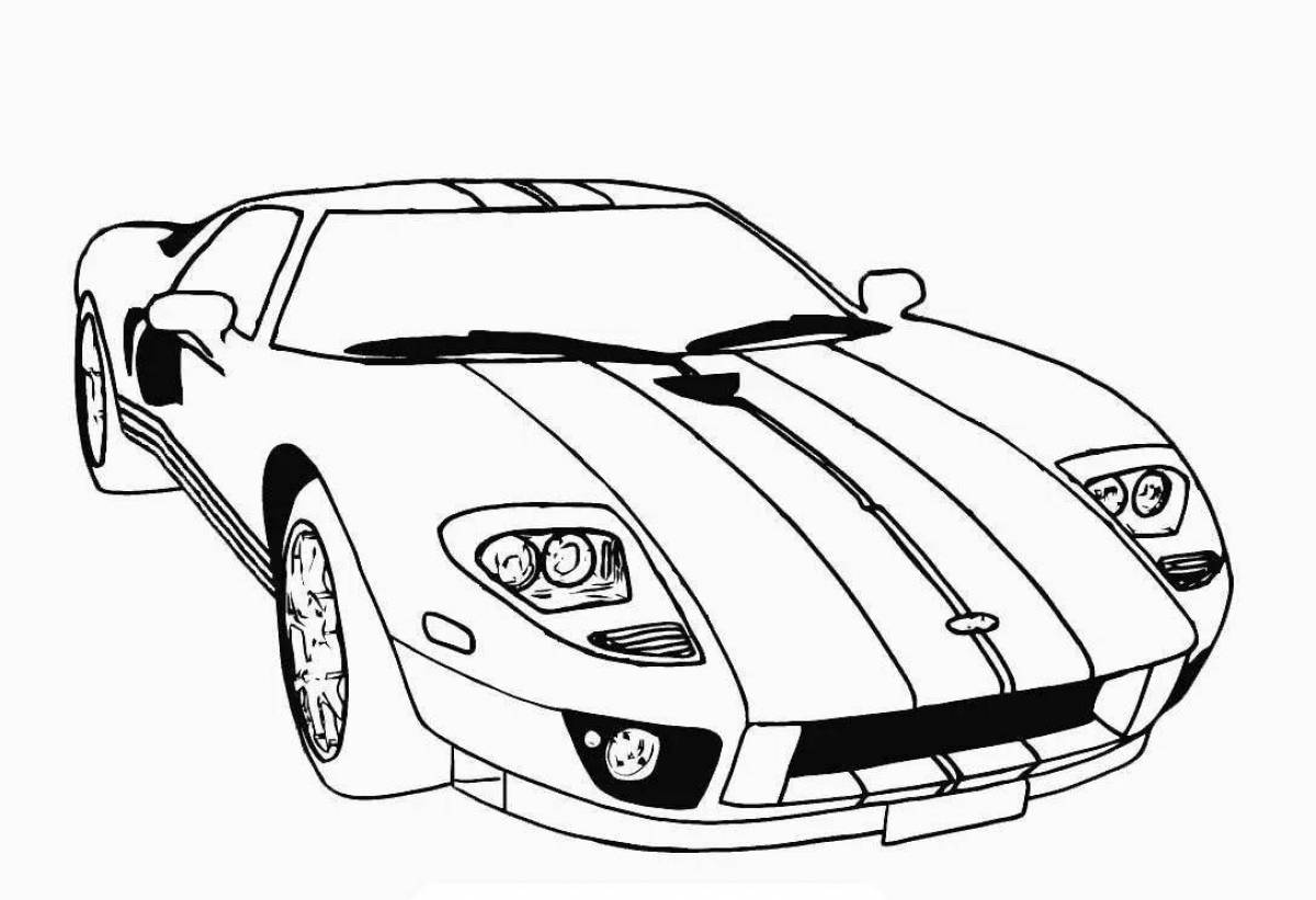 Coloring book outstanding cool cars