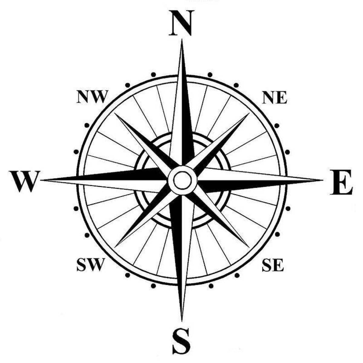 Компас рисунок цветной