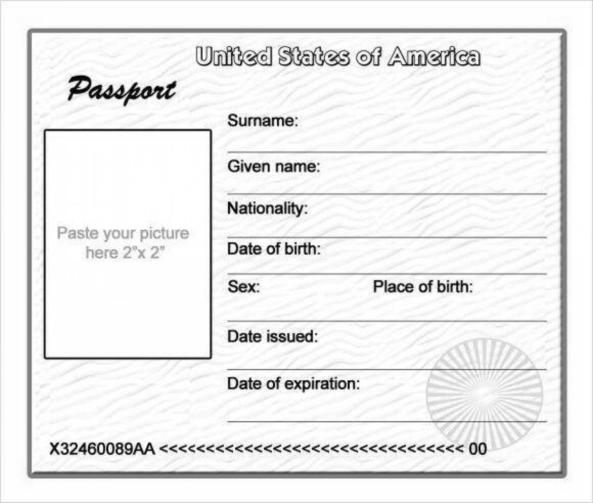 Детский паспорт печать