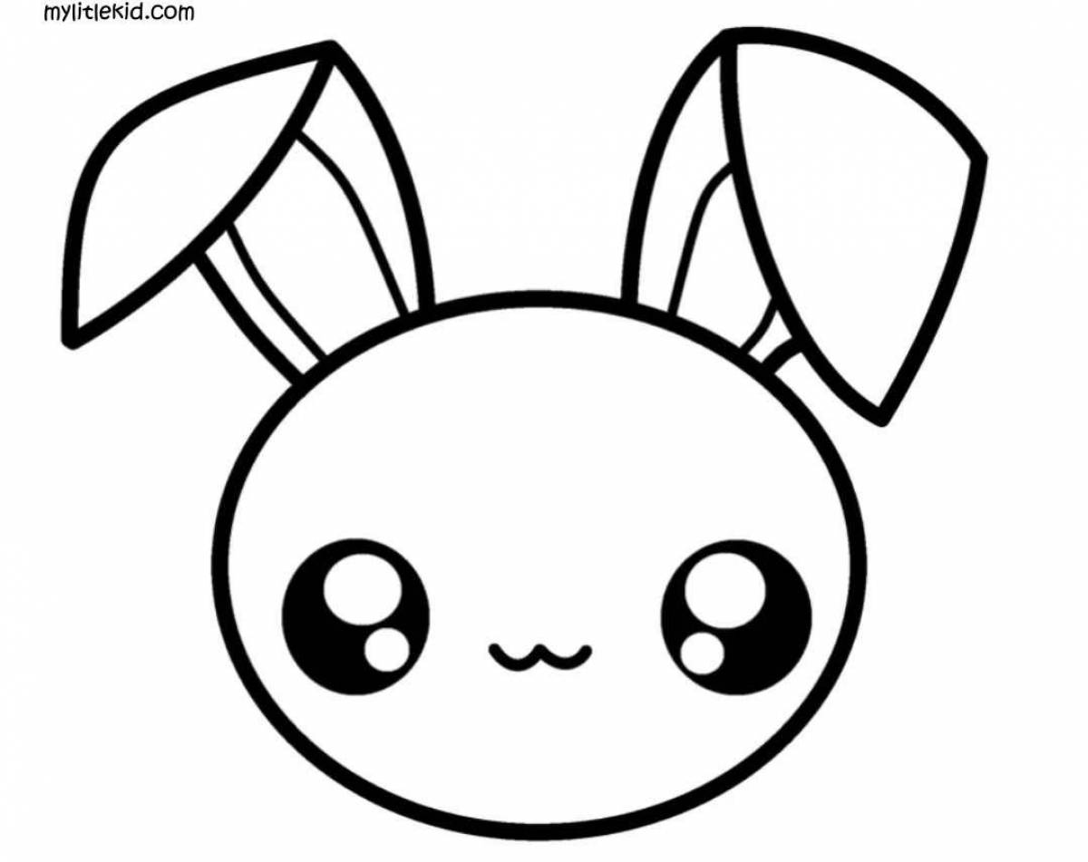 Adorable cute rabbit coloring book