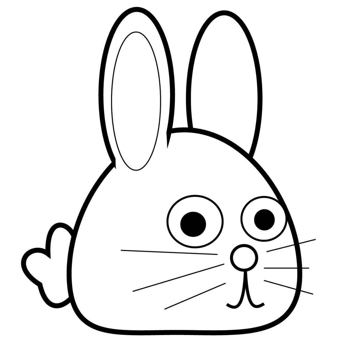 Coloring page adorable cute rabbit