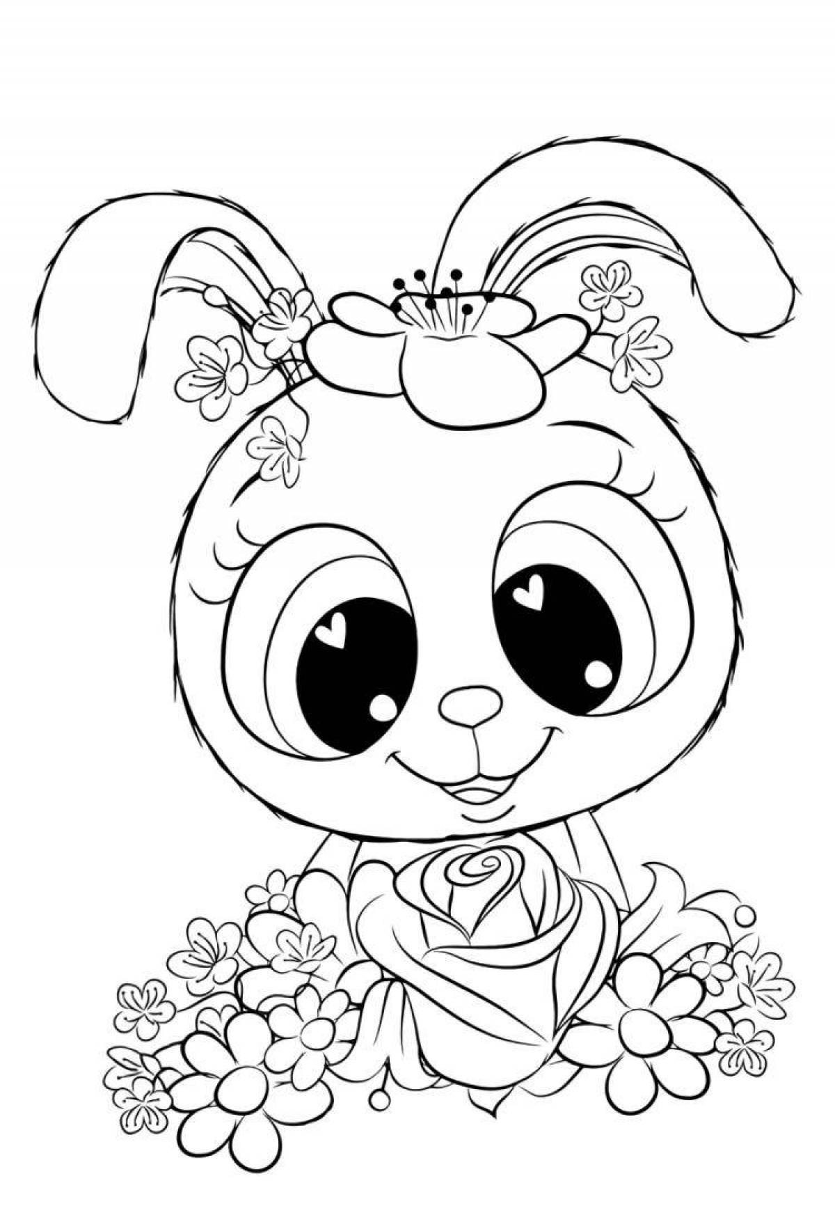 Funny cute rabbit coloring book