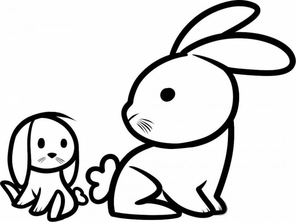 Cute and cuddly bunny coloring book