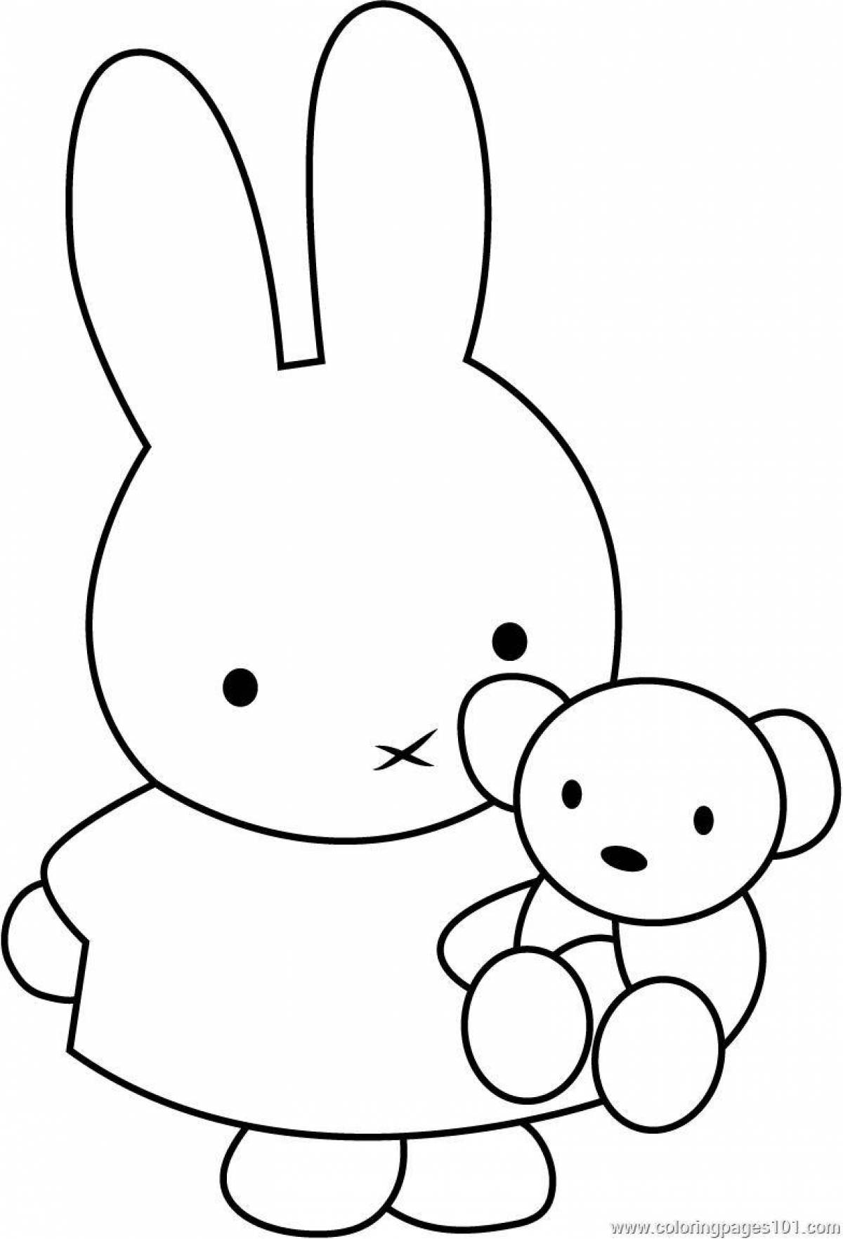 Cute and playful bunny coloring book